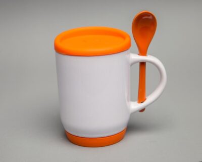 Color Mug With Spoon and Silicon Lid - Image 6