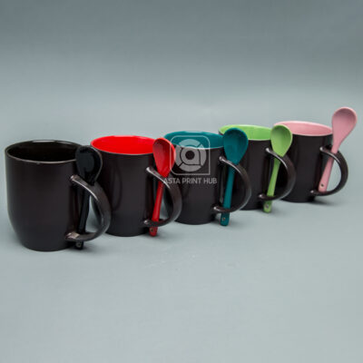Color Mug With Spoon - Image 3