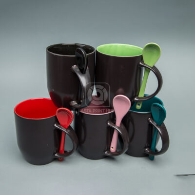 Color Mug With Spoon